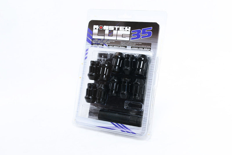 Wheel Mate Monster Lug 35 Black Short Lug Nuts Set of 20 - M14x1.50
