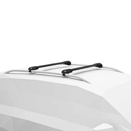 Thule WingBar Edge roof bars installed on vehicle raised roof rails