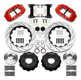 Wilwood Forged Narrow Superlite 6R 14-inch red six-piston front brake kit with slotted rotor for Chevy C10 1963-1987, Parts and Components Image
