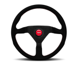 Momo Montecarlo Alcantara Steering Wheel 350mm Black/Red Stitch/Black Spokes