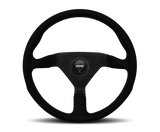 Momo 320mm Montecarlo Alcantara Steering Wheel Black on Black