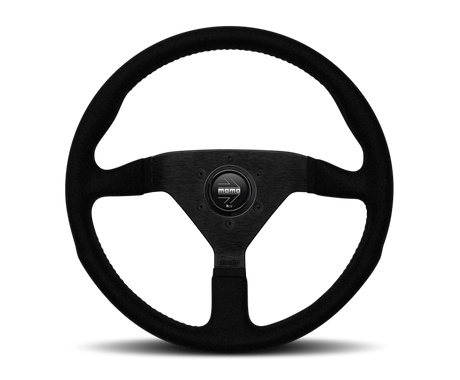 Momo Montecarlo Alcantara Steering Wheel 350mm Black/Black Stitch/Black Spokes