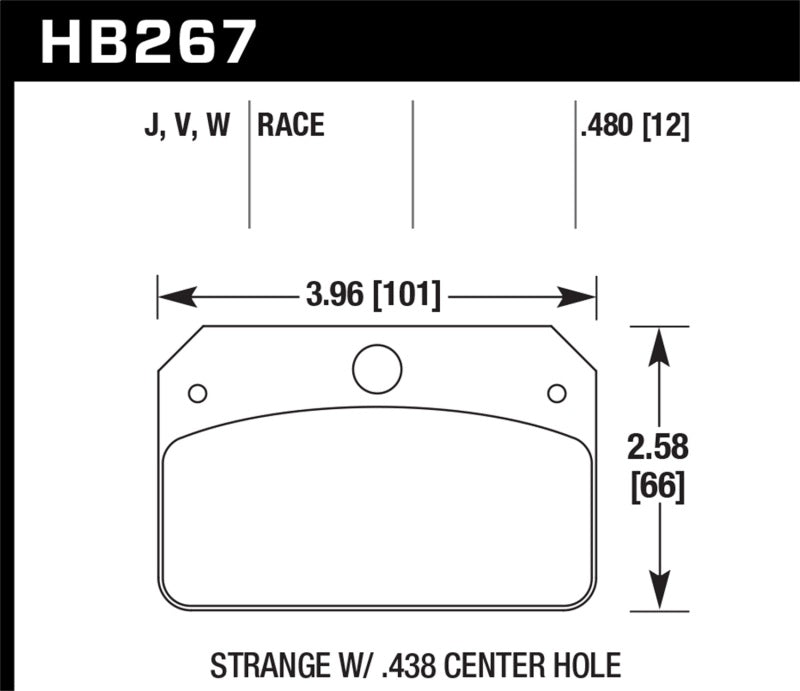 Hawk DR-97 Brake Pads for Strange w/ 0.438in Center Hole | HB267J.480