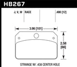 Hawk DR-97 Brake Pads for Strange w/ 0.438in Center Hole | HB267J.480