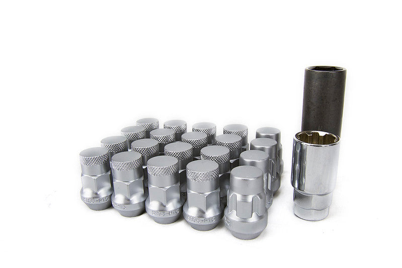 Wheel Mate Muteki SR35 Close End Lug Nuts w/ Lock Set - Satin Silver 12x1.25 35mm