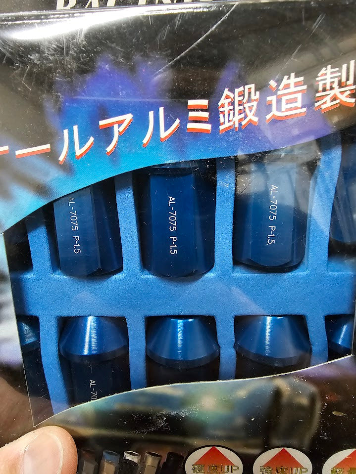Blue Aluminum Tuner Lug Nuts 12 x 1.5 (20 pcs set)