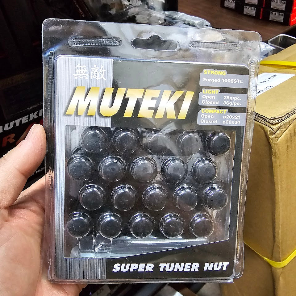 Wheel Mate Muteki Closed End Lug Nuts - Deep Black 12x1.50
