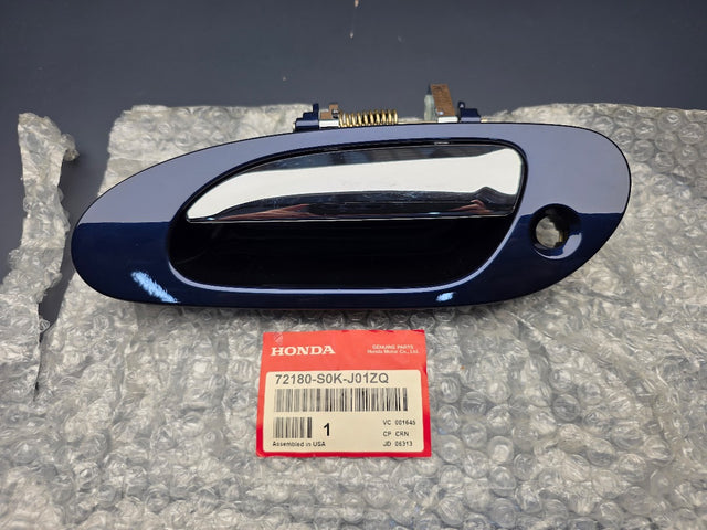 Genuine OEM Acura TL front left exterior door handle Eternal Blue Pearl 72180-S0K-J01ZQ for 2002-2003 TL