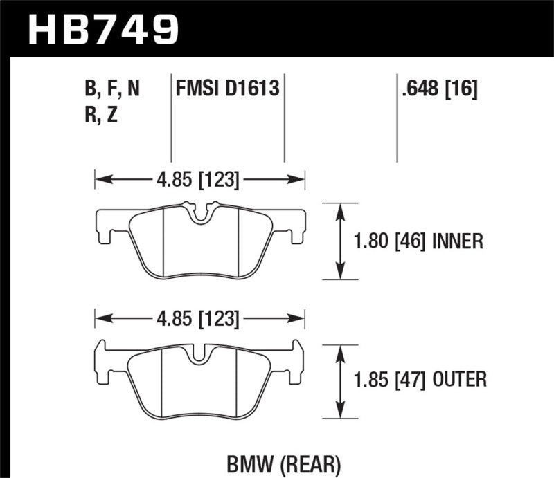 Hawk HPS Rear Brake Pads | HB749F.648