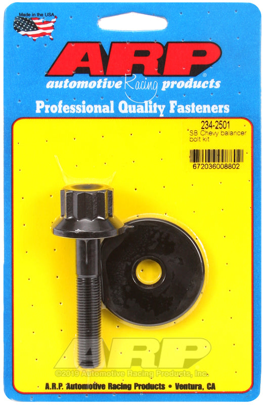 ARP 12-point harmonic balancer bolt and washer for Chevrolet small-block engines