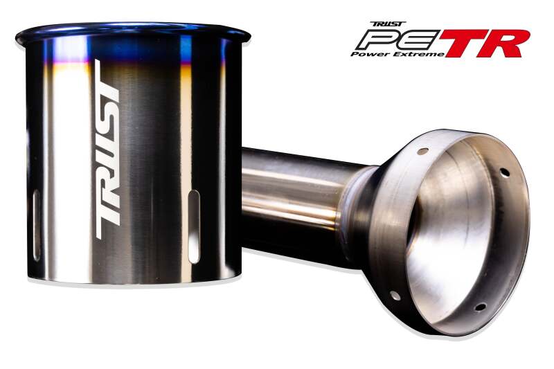 GReddy Titanium Trust PE-TR Tip L 110MM x 115MM - Titanium Burnt Finish