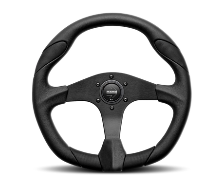 Momo Quark Steering Wheel 350mm Black Poly/Black Spokes/Black Inserts