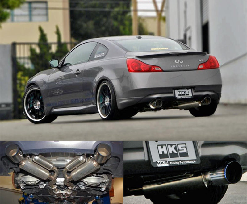 HKS 08 Infiniti G37 Coupe Dual Hi-Power Titanium Tip Catback Exhaust | 32009-BN003