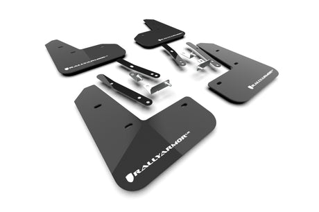 Rally Armor MF140-UR-BLK-WH black mud flaps for 2027 Kia EV5 with white logo