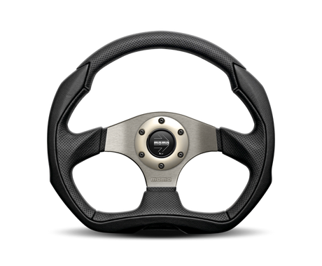 Momo Eagle Steering Wheel 350mm Black Leather/Anth Spokes