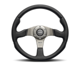 Momo Race Steering Wheel 350mm Black Leather/Anth Spokes