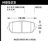 Hawk 2006-2006 Mazda MX-5 Miata Club Spec HPS 5.0 Rear Brake Pads