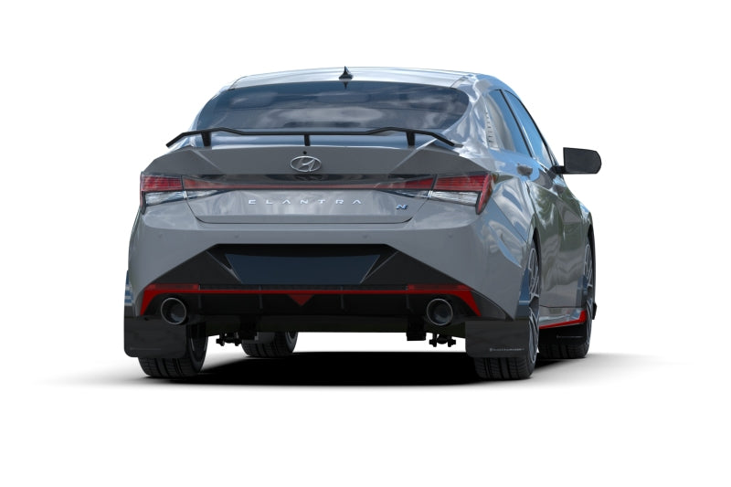 Rally Armor 22-23 Hyundai Elantra N Line Black UR Mud Flap w/Red Logo