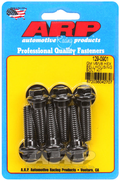 ARP GM V6 and V8 hex bellhousing bolt kit with six chromoly bolts and washers