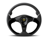 Momo Nero Steering Wheel 350mm Black Leather/Suede/Black Spokes