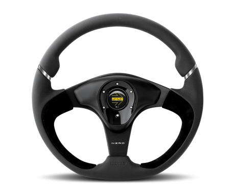 Momo Nero Steering Wheel 350mm Black Leather/Suede/Black Spokes