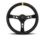 Momo MOD07 Steering Wheel 350mm Black Suede/Black Spokes/1 Stripe
