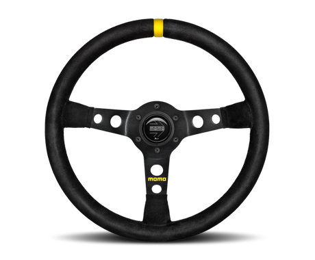 Momo MOD07 Steering Wheel 350mm Black Suede/Black Spokes/1 Stripe