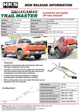 HKS LEGAMAX TRAIL MASTER 2022TUNDRA CATBACK | 31021-BT001