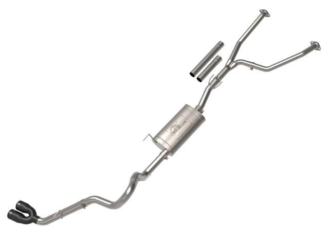 aFe Vulcan 304 stainless-steel cat-back exhaust with dual black tips for 2022–2026 Toyota Tundra