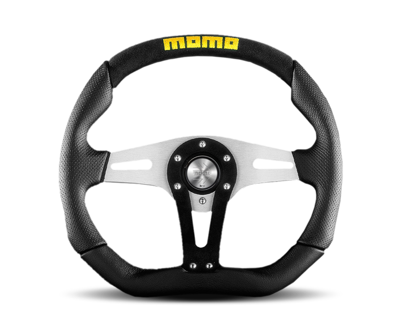 Momo Trek Steering Wheel 350mm Black AirLeather/Brshd Al Spokes