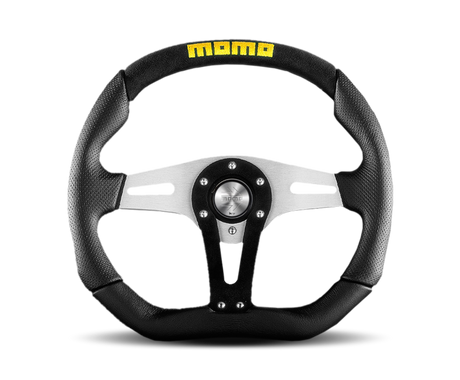 Momo Trek Steering Wheel 350mm Black AirLeather/Brshd Al Spokes