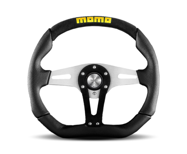 Momo Trek Steering Wheel 350mm Black AirLeather/Brshd Al Spokes