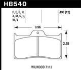 Hawk Wilwood 7112 Blue 9012 Race Brake Pads | HB540E.490