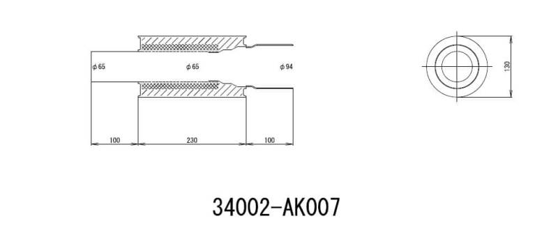 HKS UNIVERSAL EX H/M SUS 130-65 | 34002-AK007
