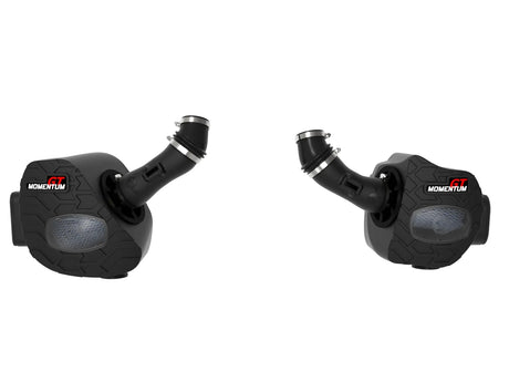 aFe Momentum GT dual Pro 5R cold air intake for 2022–2026 Toyota Tundra 3.4L - Top View showing filter inspection windows