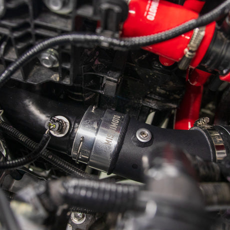 Mishimoto intercooler piping with quick connection close up view for Toyota Tacoma 2.4T
