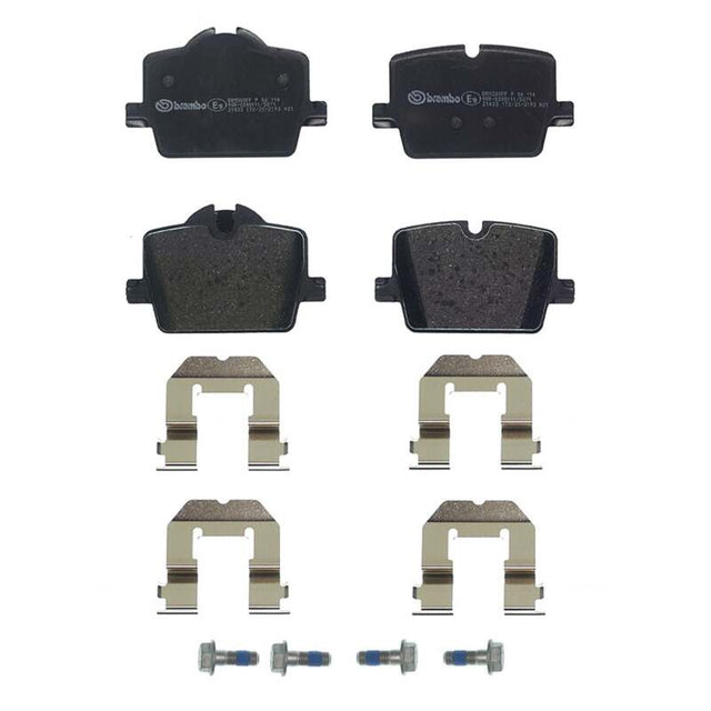 Brembo Prime P 06 114 rear brake pads with shims and caliper bolts