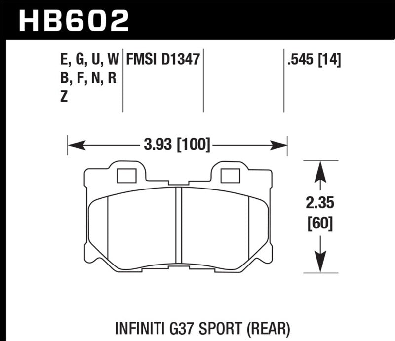 Hawk DTC-60 Race Rear Brake Pads | HB602G.545