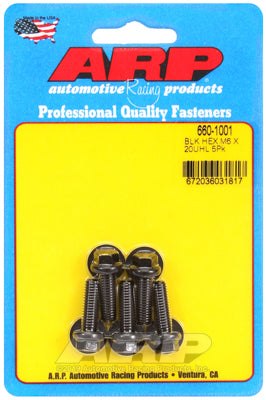 ARP M6 x 1.0 x 20 Hex Black Oxide Hex Bolts (5/pkg)
