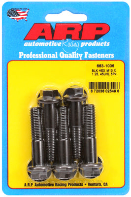 ARP M10 x 1.25 x 45 Hex Black Oxide Bolts (5/pkg)