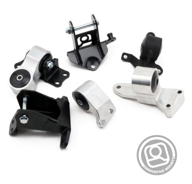 Innovative 06-11 Honda Civic Si K-Series Silver Billet Aluminum Motor Mounts 75A Bushings (Not K24 Trans)