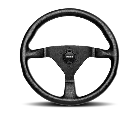 Momo Montecarlo Steering Wheel 350mm Black Leather/Red Stitch/Black Spokes