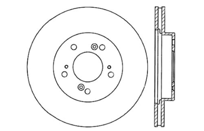 StopTech 97-01 Acura Integra Type R / 97-01 Honda CR-V Slotted & Drilled Left Front Rotor