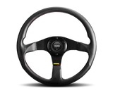 Momo Tuner Steering Wheel 320mm Black Leather/Red Stitch/Black Spokes
