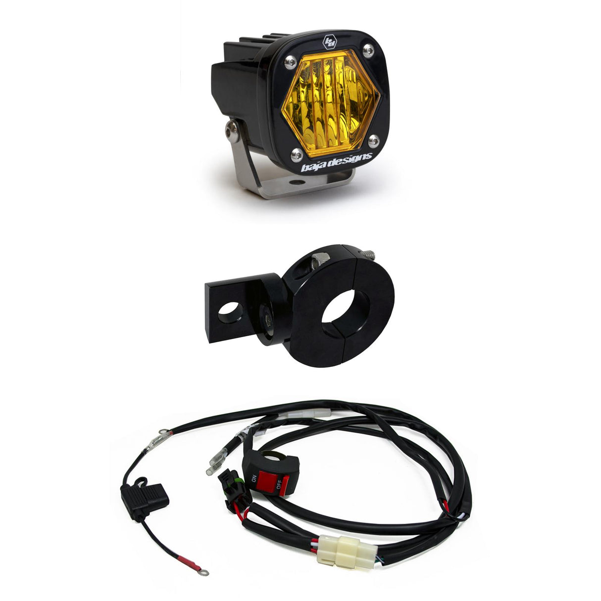 Baja Designs Moto Electric Start Pit Bike S1 Auxiliary Amber LED Light Kit - Universal Fit