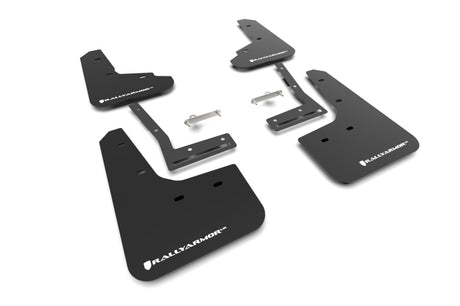 Black Rally Armor UR mud flaps with white logos for 2026 Subaru Trailseeker