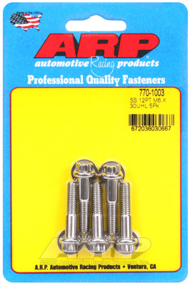 ARP M6 x 1.0 x 30 12pt SS Bolts (5/pkg)