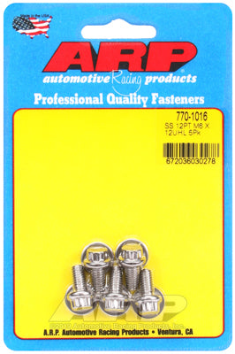ARP M6 x 1.0 x 12 SS 12pt Bolts (5/pkg)