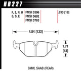 Hawk HPS Street Rear Brake Pads | HB227F.630