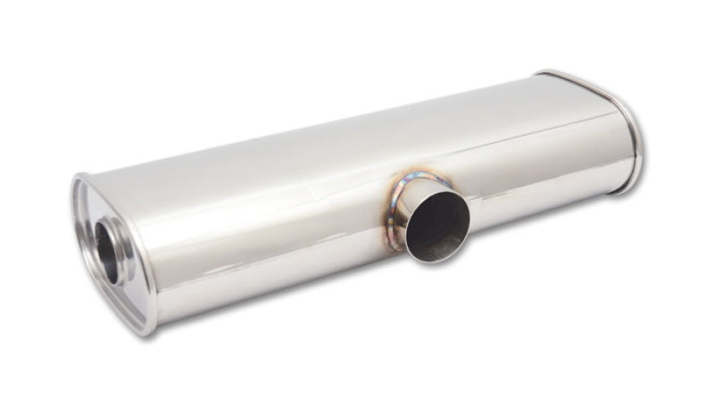 Vibrant StreetPower Oval Muffler 6inx10inx24in long body 3in IDxdual 2.5in out Side in Split Dual outs